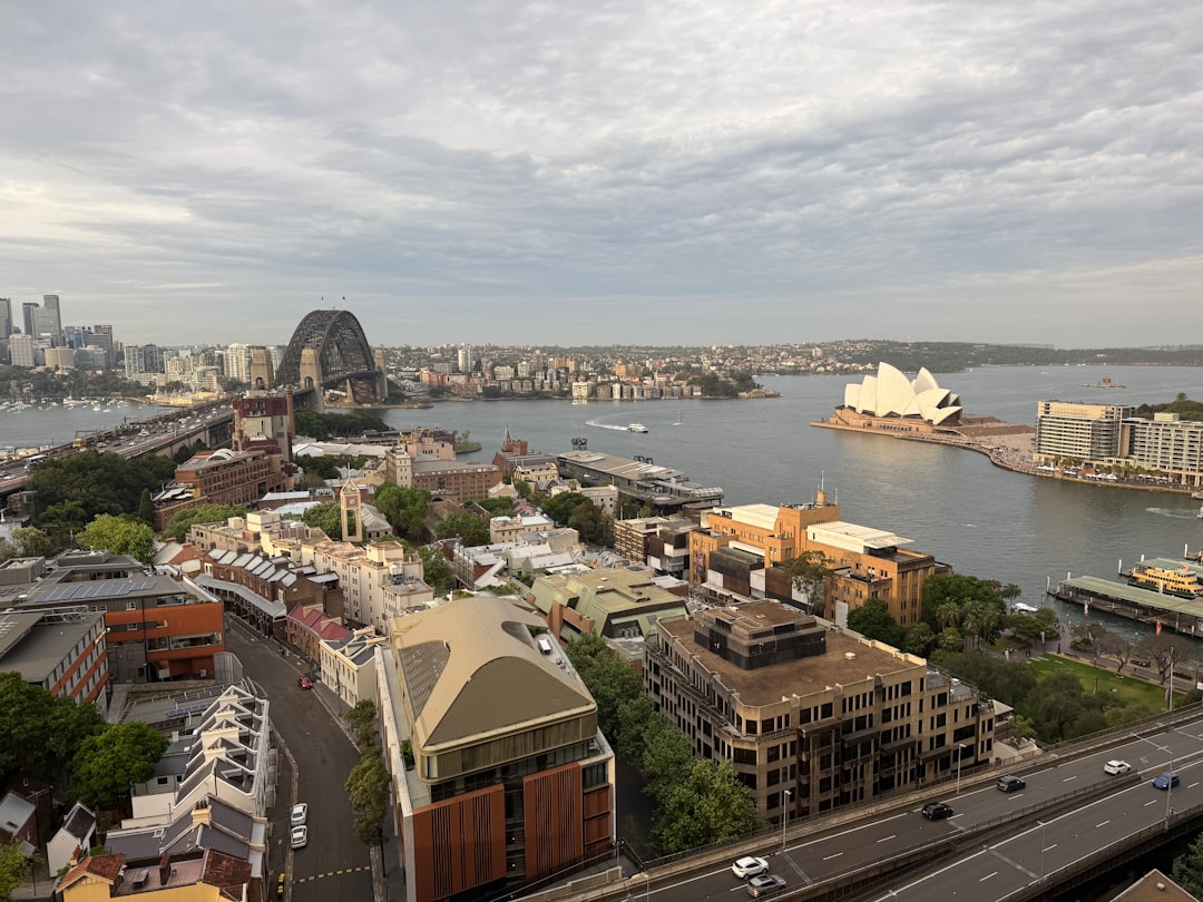 Sydney harbour bridge and opera house at sunrise